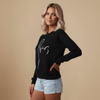 Sweatshirt Met Ronde Hals En Witte Kattenprint Jelle Jora Mode