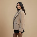 Dames Losvallend winterjack met revers Jelle Jora Mode