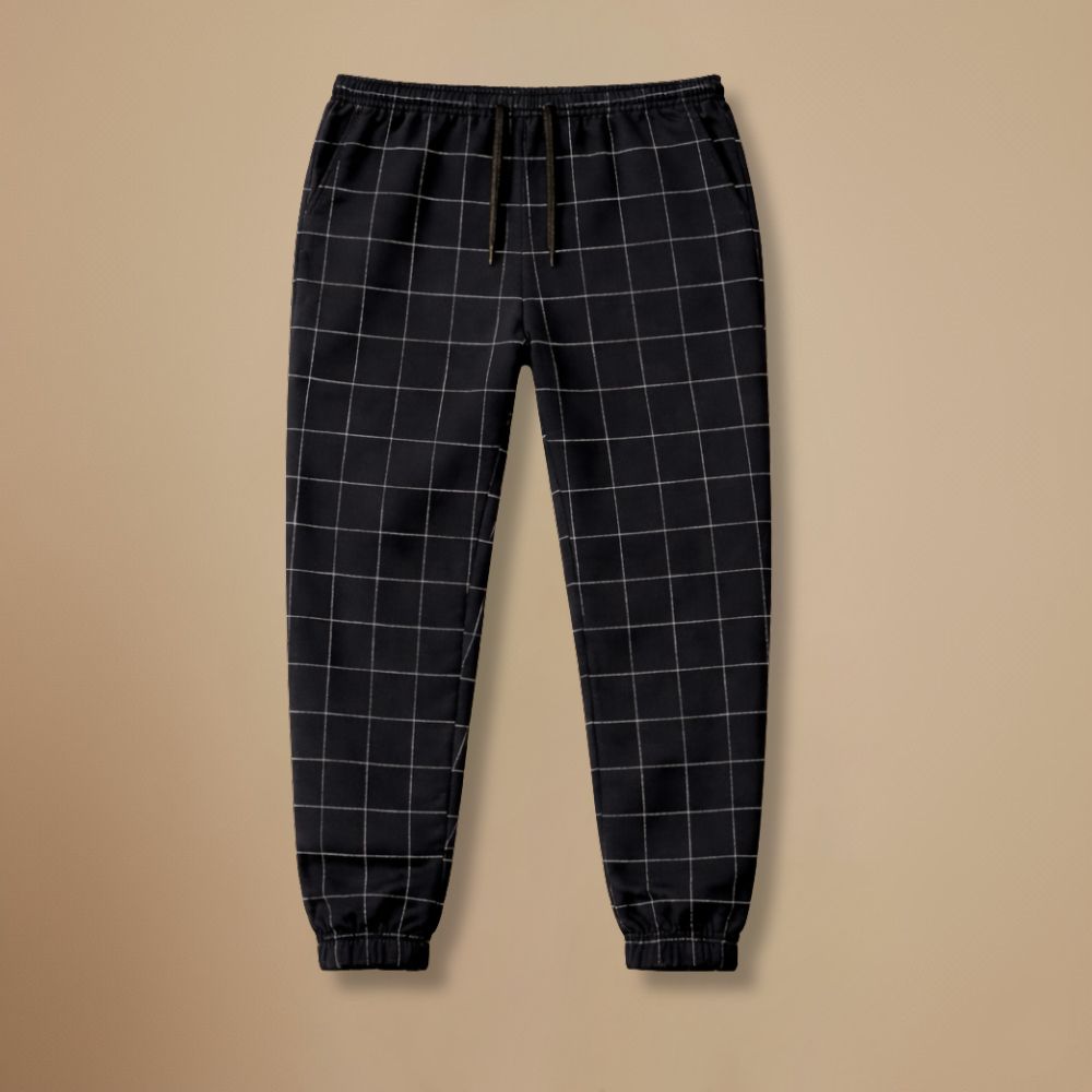 Heren joggingbroek met ruitjesmotief slim fit voor dagelijks comfort Jelle Jora Mode