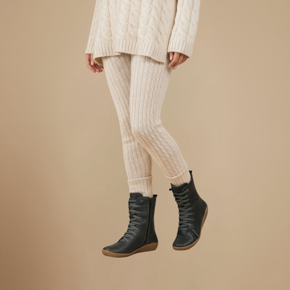 Vrouwen Natuurlijke Leren Halflange Laarzen Jelle Jora Mode