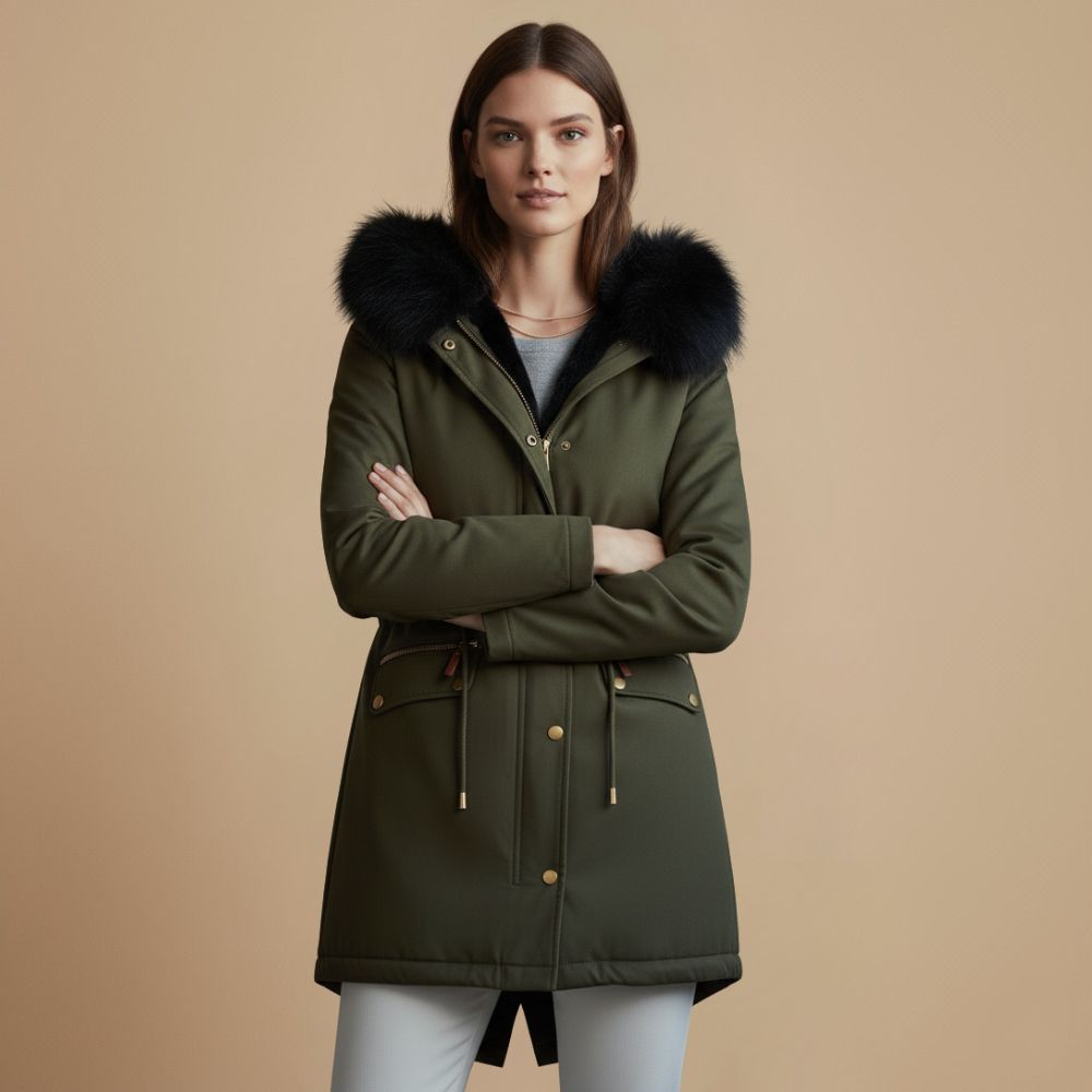 Slim Thermal Nepbont Capuchon voor Dames Jelle Jora Mode