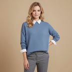 Zachte gebreide damespullover met ronde hals Jelle Jora Mode