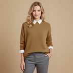 Zachte gebreide damespullover met ronde hals Jelle Jora Mode