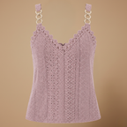 Damesblouse met spaghettibandjes en kanten rand Jelle Jora Mode