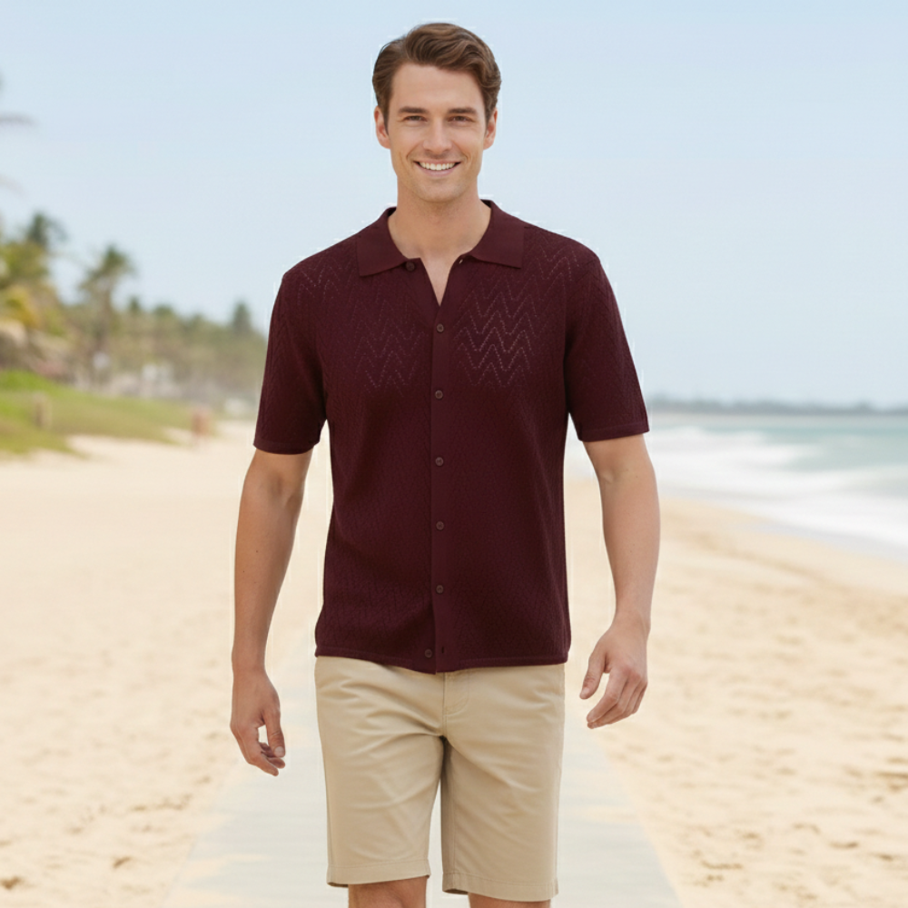 Ademend herenoverhemd met korte mouwen Jelle Jora Mode