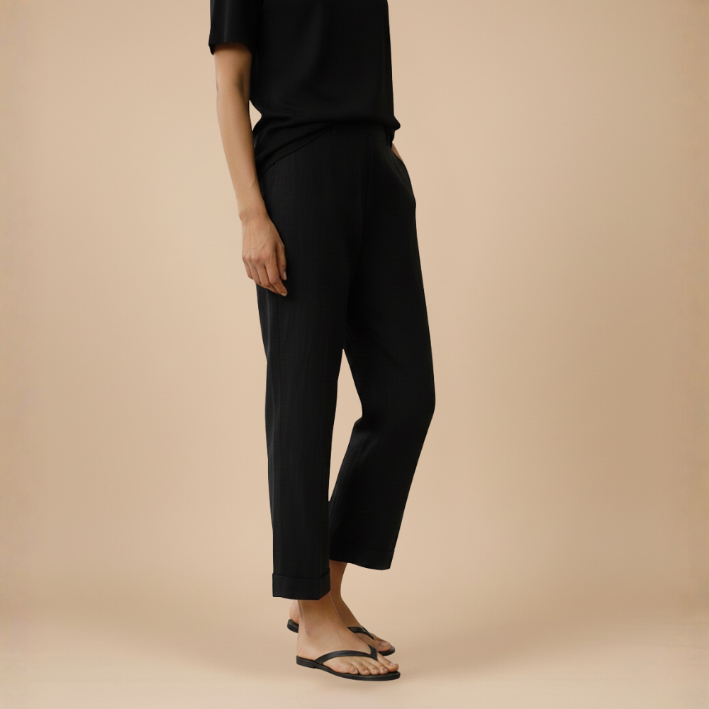 Casual broek met wijde pijpen en knoopsluiting voor dames Jelle Jora Mode