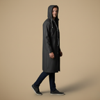 Lange outdoor regenjas met capuchon en windbreaker voor heren Jelle Jora Mode