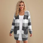 Chique Gestreepte V-hals Zachte Gebreide Vest Jelle Jora Mode