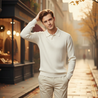 Minimalistisch slim fit geribd gebreid poloshirt voor heren Jelle Jora Mode