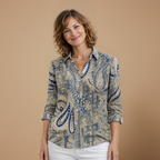 Dames elegante ruimvallende casual blouse met lange mouwen Jelle Jora Mode