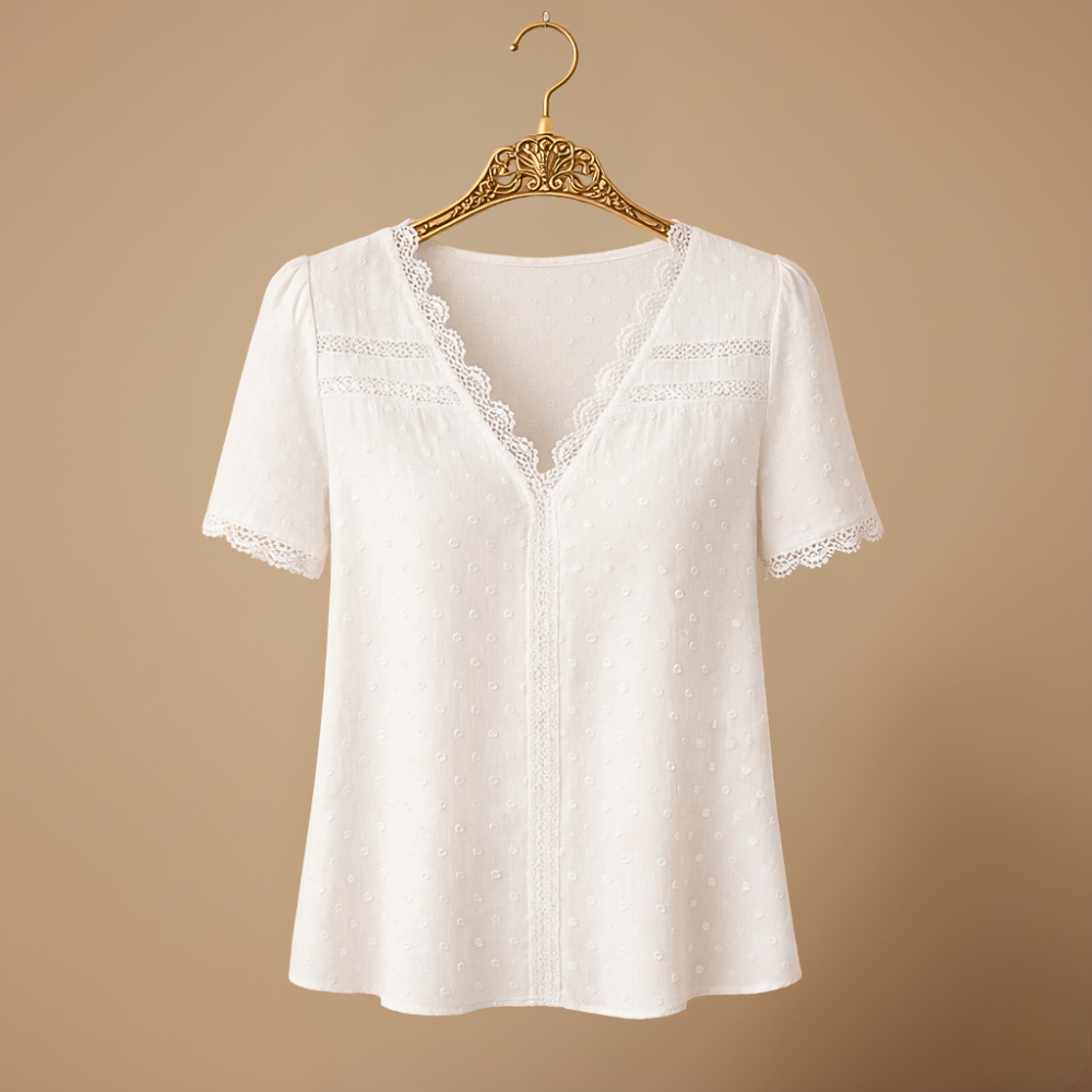Elegante kanten blouse met korte mouwen Jelle Jora Mode