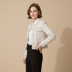 Korte jas met textuur voor dames Jelle Jora Mode