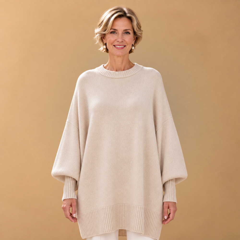 Dames oversized trui met ronde hals Jelle Jora Mode
