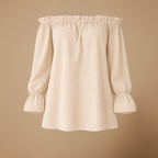 Dames zomerse blouse met ruches en off-shoulder design Jelle Jora Mode
