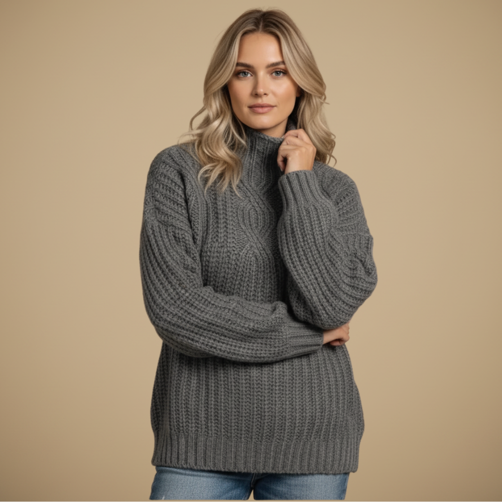 Turtleneck Twist gebreide trui Jelle Jora Mode