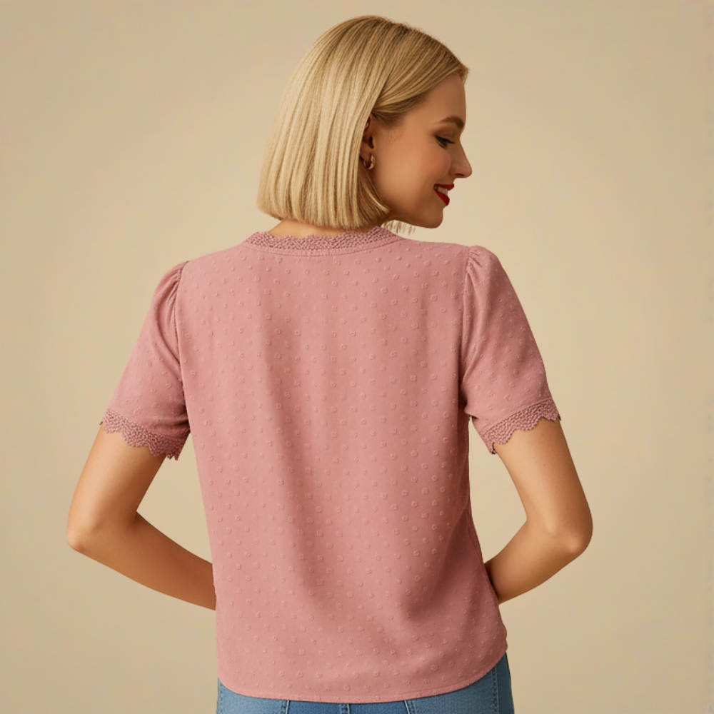 Elegante kanten blouse met korte mouwen Jelle Jora Mode