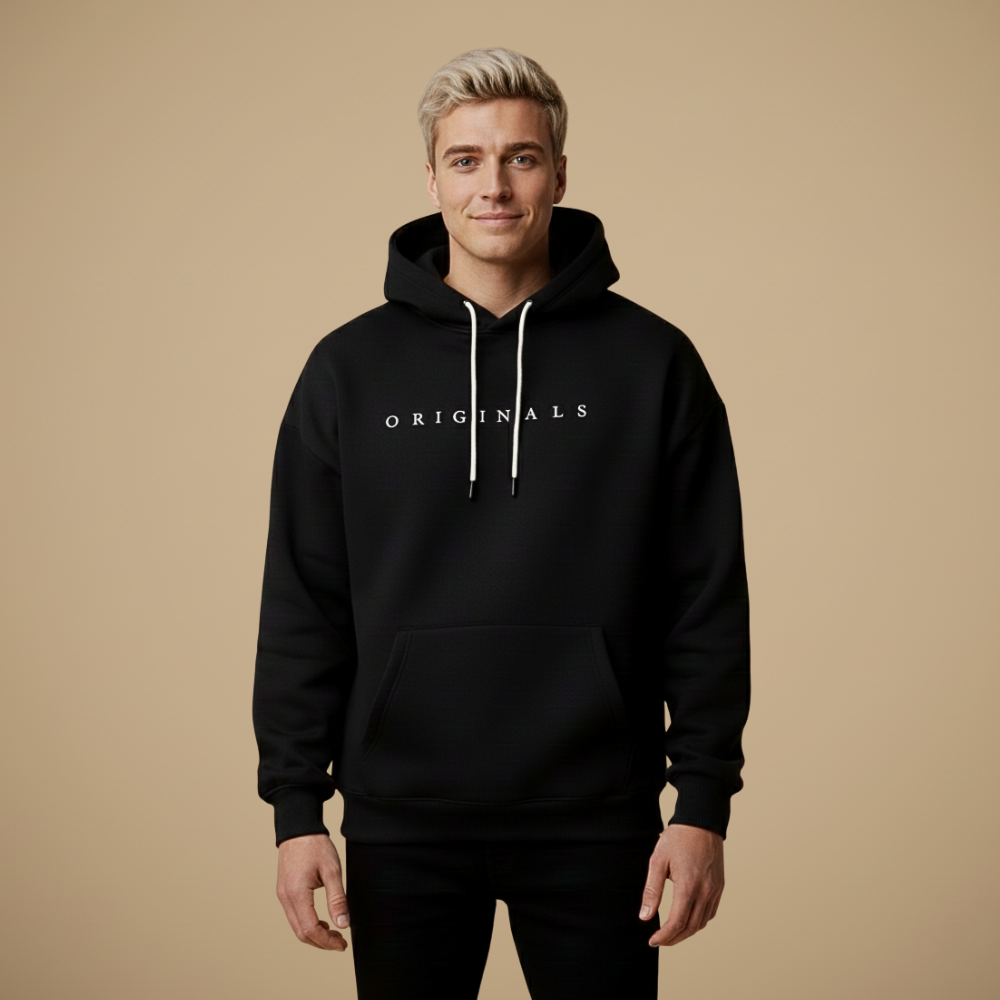 Heren hoodiejack met losse pasvorm en grafische print Jelle Jora Mode