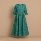Dames midi-jurk met bloemenprint en halflange mouwen Jelle Jora Mode