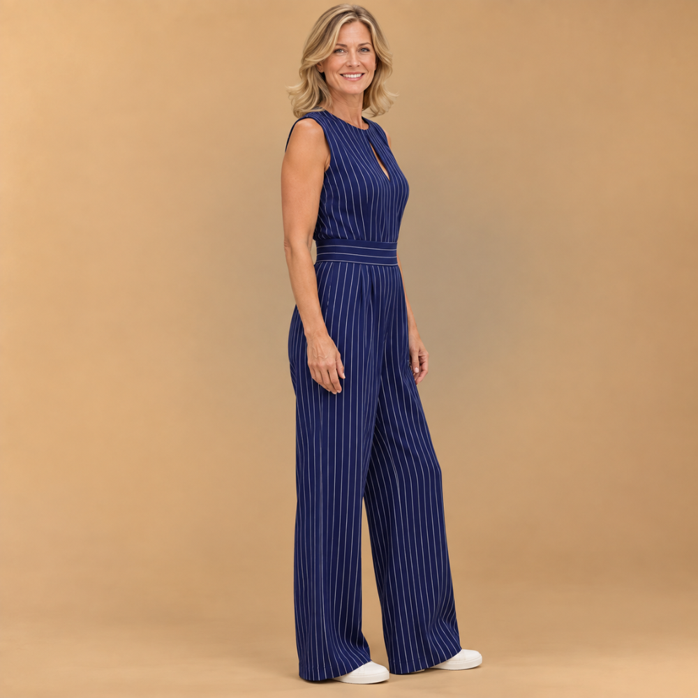 Dames gestreepte jumpsuit met wijde pijpen Jelle Jora Mode