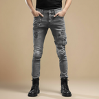 Slanke broek in bikerstijl Jelle Jora Mode