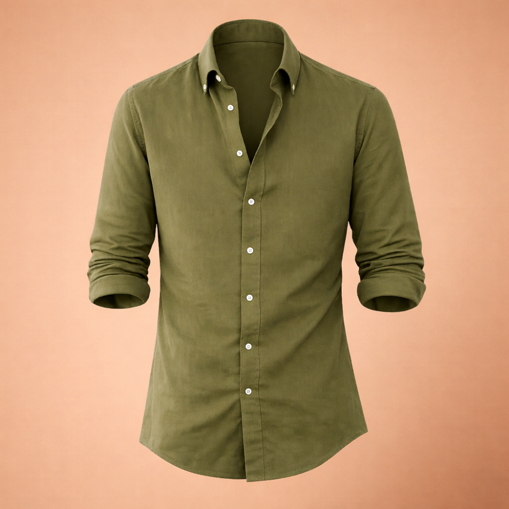 Heren slim fit overhemd met lange mouwen en knopen Jelle Jora Mode