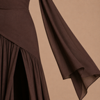Dames strapless maxi-jurk met hoge split Jelle Jora Mode