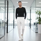 Slim fit taps toelopende enkellange herenbroek Jelle Jora Mode