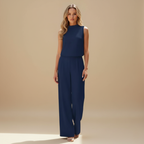 Elegante Mouwloze Jumpsuit met Wijde Pijpen Jelle Jora Mode