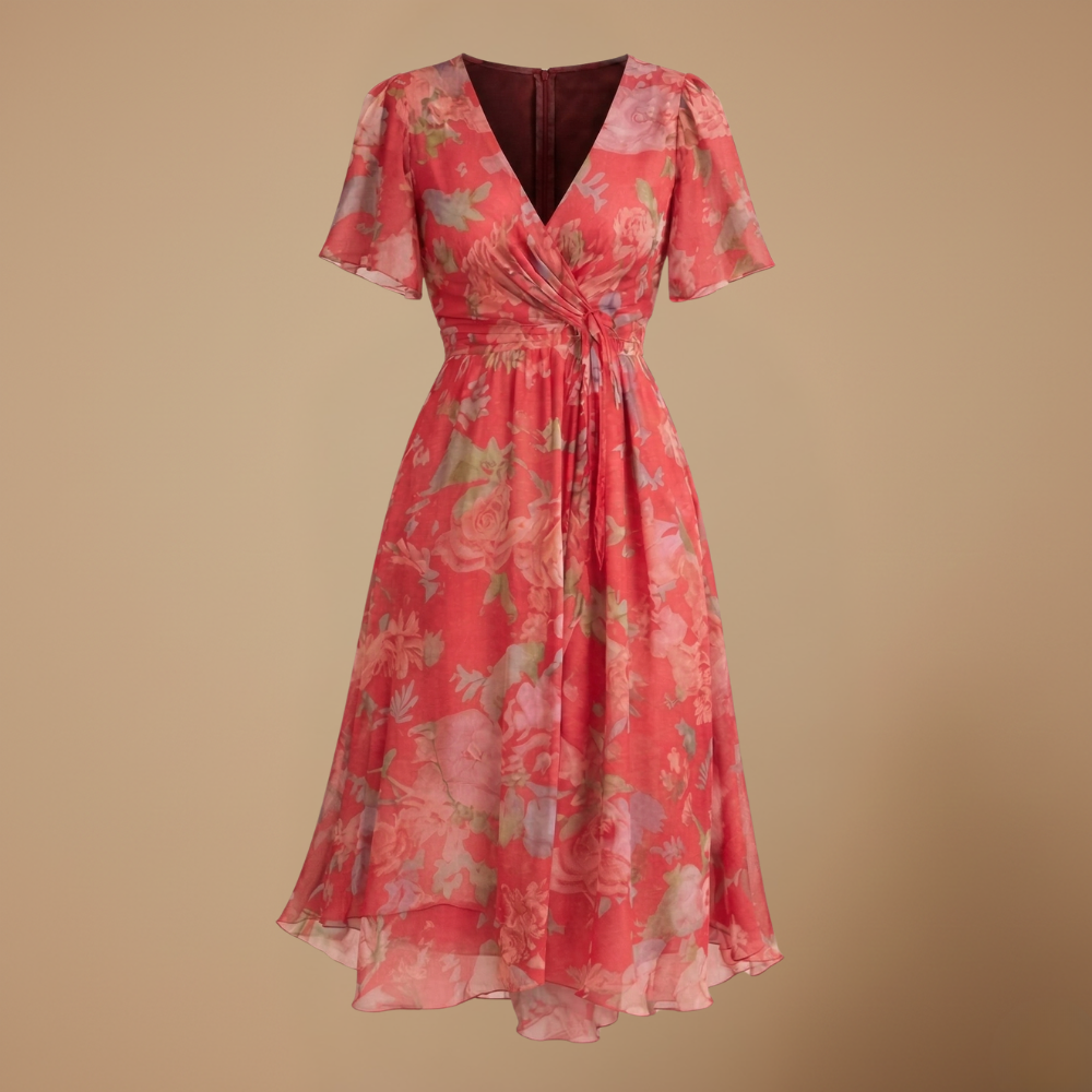Dames casual knielengte zomerjurk met patroon Jelle Jora Mode