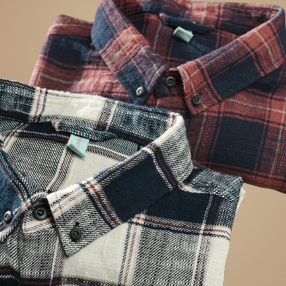Retro geruit katoenen casual flanellen overhemd voor heren Jelle Jora Mode