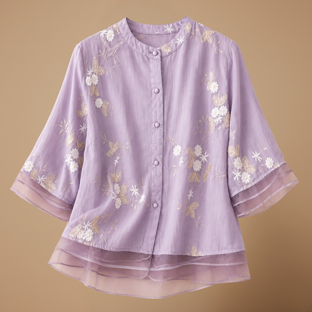 Dames casual blouse met bloemenprint en losse pasvorm Jelle Jora Mode