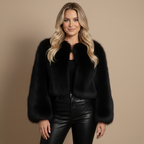 Dames jasje met donzige voering kort model winterontwerp Jelle Jora Mode