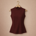 Elegante effen mouwloze top met ronde hals Jelle Jora Mode
