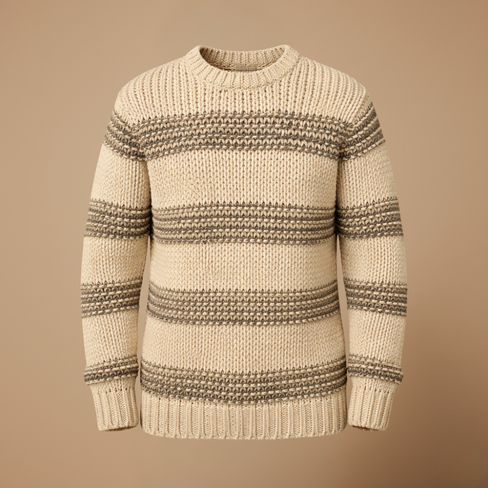 Lichtgewicht rekbare pullover met ronde hals voor heren Jelle Jora Mode