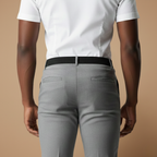 Heren slim fit zakelijke broek met enkellengte