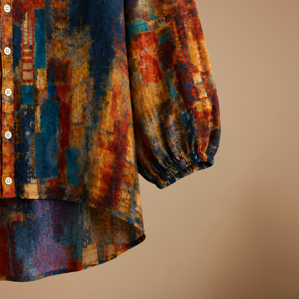 Dames casual blouse met halflange mouwen en knoopsluiting Jelle Jora Mode