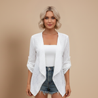 Losvallend opengewerkt vest met korte mouwen voor dames Jelle Jora Mode