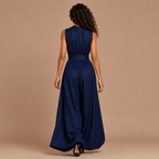 Dames mouwloze jumpsuit met plooien en wijde pijpen Jelle Jora Mode