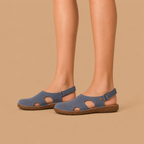 Dames platte sandalen met uitsnijdingen en slingback Jelle Jora Mode