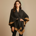 Dames warme patchwork cape Jelle Jora Mode
