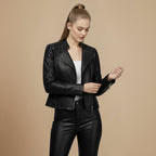 Dames Cropped Leren Look Jas Jelle Jora Mode