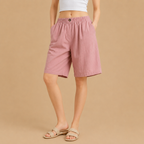 Dames bermudashorts met elastische tailleband Jelle Jora Mode