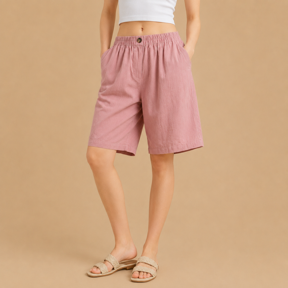 Dames bermudashorts met elastische tailleband Jelle Jora Mode