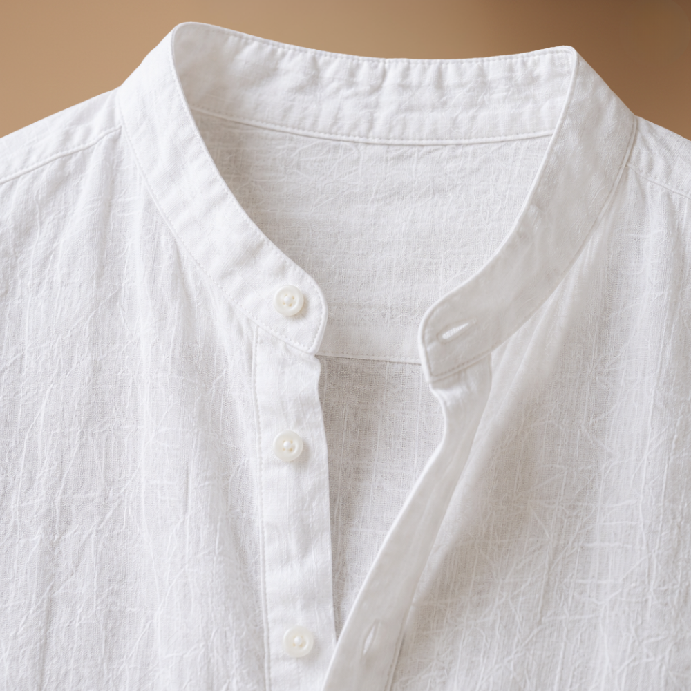 Heren casual blouse met V-hals en lange mouwen Jelle Jora Mode
