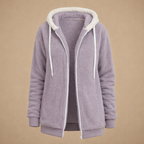 Losvallende fleece jas met capuchon voor dames Jelle Jora Mode