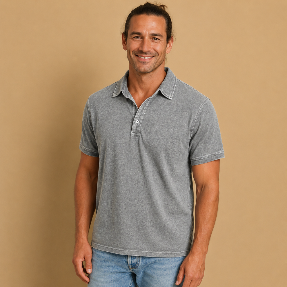 Heren klassiek polo-shirt met korte mouwen en polokraag Jelle Jora Mode