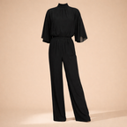 Hoge hals vloeiende jumpsuit voor dames Jelle Jora Mode