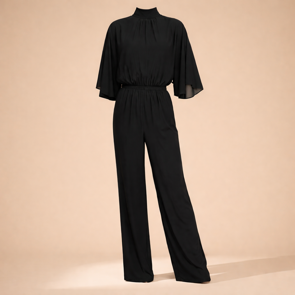 Hoge hals vloeiende jumpsuit voor dames Jelle Jora Mode