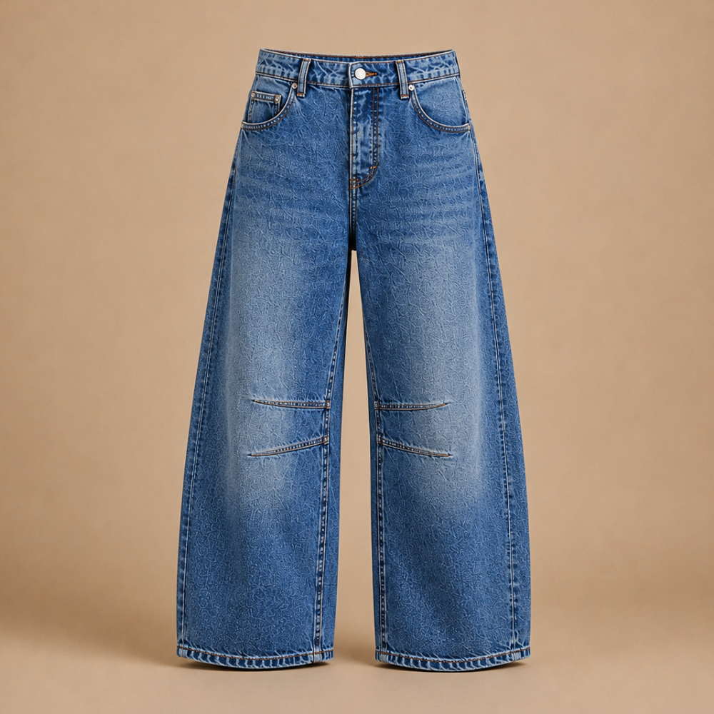 Damesjeans met wijde pijpen van stretchdenim Jelle Jora Mode