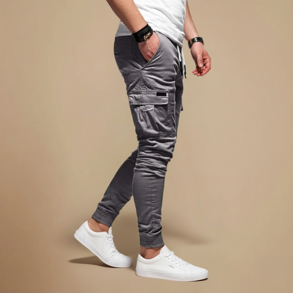 Casual effen gekleurde cargo joggingbroek Jelle Jora Mode